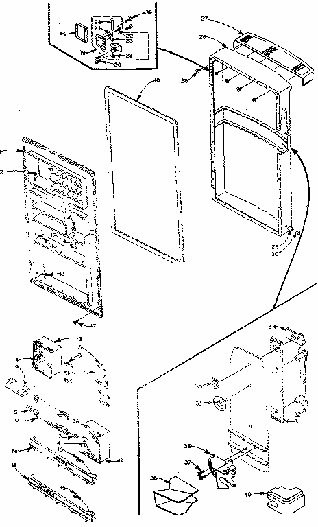 Door Parts Diagram and Parts List for 106M12F-F  Kenmore Refrigerator
