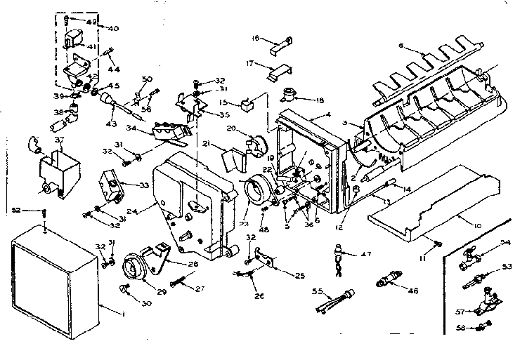 Automatic Ice Maker Parts Diagram and Parts List for 106T13GIM  Kenmore Refrigerator