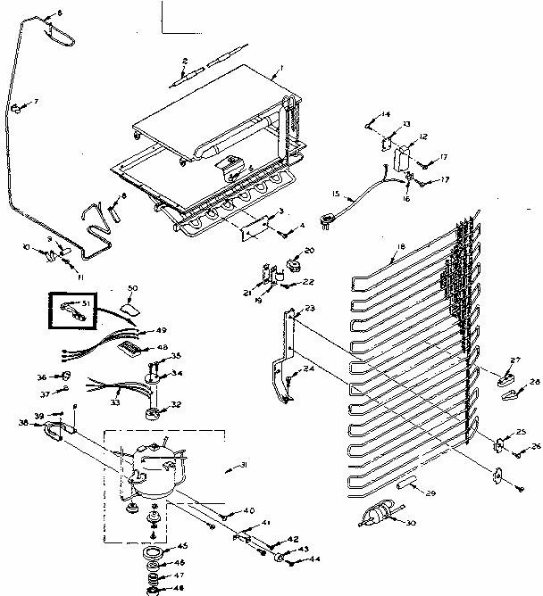 Unit Parts Diagram and Parts List for 106M12DS-F  Kenmore Refrigerator