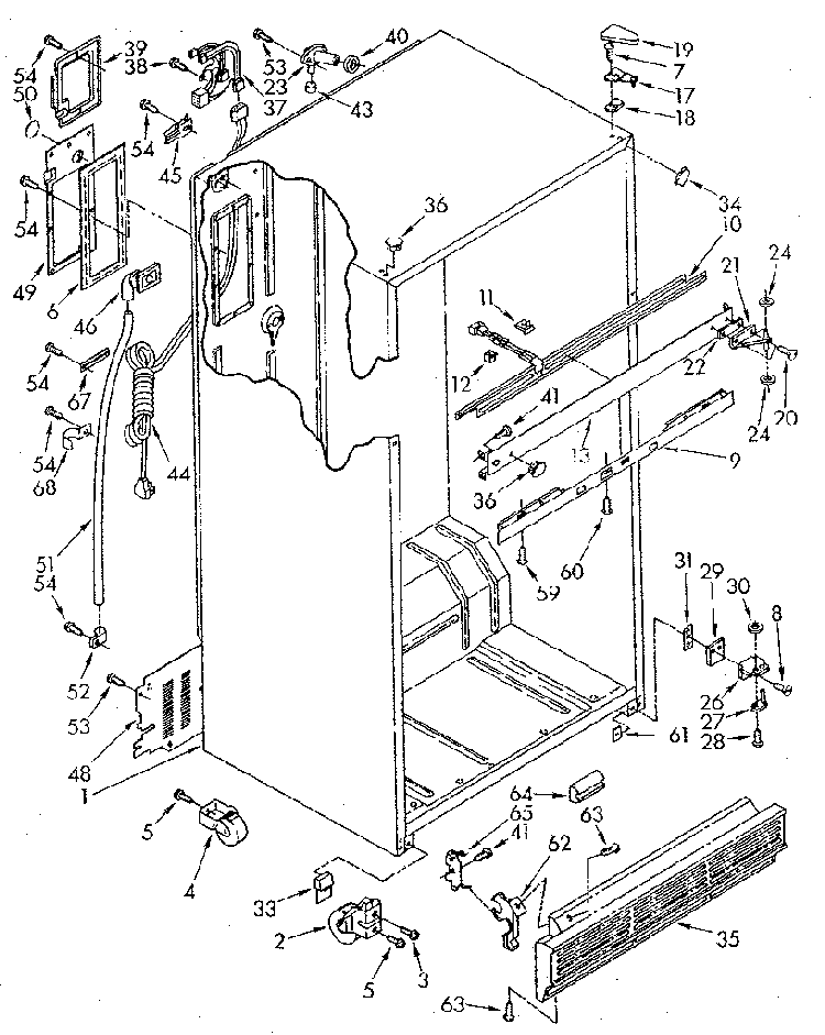Cabinet Diagram and Parts List for ET20NKXSM11  Whirlpool Refrigerator