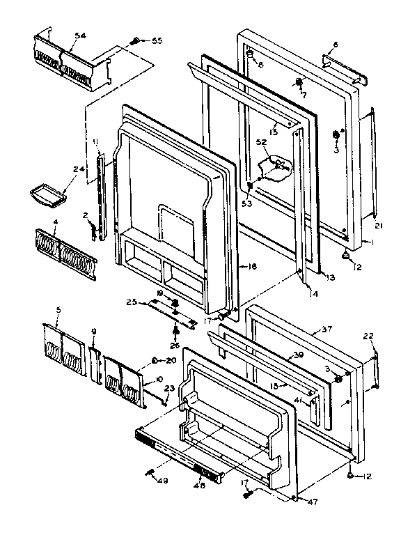 Door Parts Diagram and Parts List for 106U14GIML  Kenmore Refrigerator