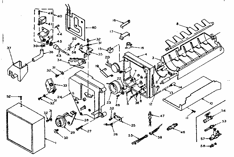 Ice Maker Parts Diagram and Parts List for 106U14EIM  Kenmore Refrigerator