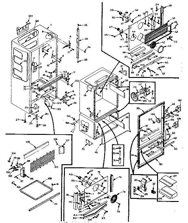 Refrigerator Cabinet Parts Diagram and Parts List for 198M17EL-G  Kenmore Refrigerator