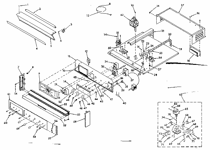 Control Section Diagram and Parts List for 8504277242  Kenmore Range