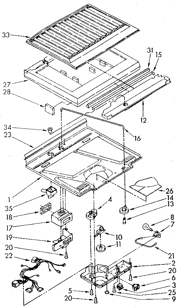 Compartment Separator Diagram and Parts List for ET18JKXSN04  Whirlpool Refrigerator