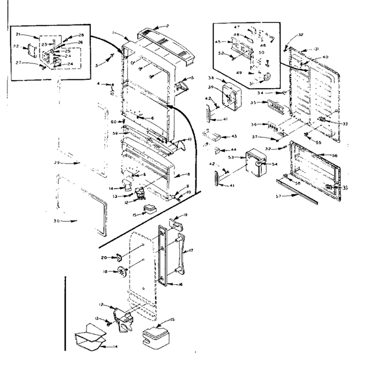 Refrigerator Door Parts Diagram and Parts List for 106M15EL-F  Kenmore Refrigerator
