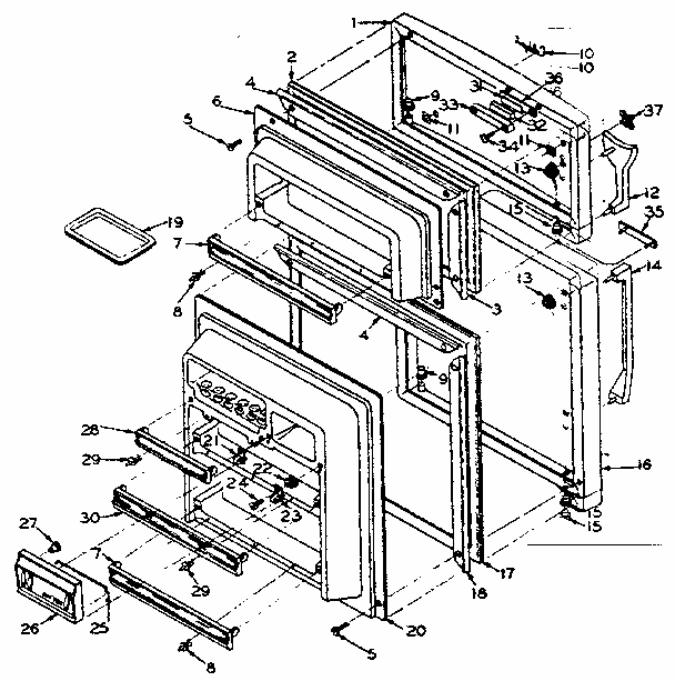 Refrigerator Door Parts Diagram and Parts List for 106S14E  Kenmore Refrigerator