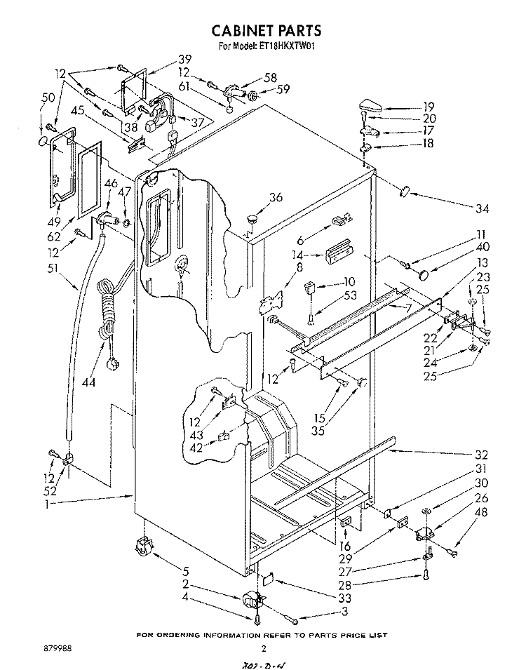 CABINET Diagram and Parts List for ET18HKXTN01  Whirlpool Refrigerator