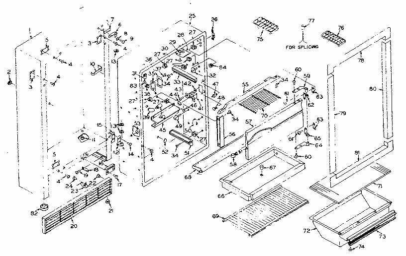 Cabinet Parts Diagram and Parts List for 106N12B-1  Kenmore Refrigerator