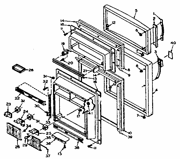 Door Parts Diagram and Parts List for 106W14EIML1  Kenmore Refrigerator
