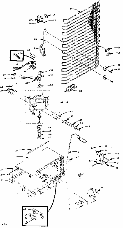 Refrigerator Unit Parts Diagram and Parts List for 106M12CSL-F  Kenmore Refrigerator