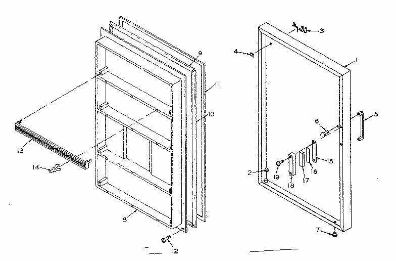 Door Parts Diagram and Parts List for 106R12A-2  Kenmore Refrigerator