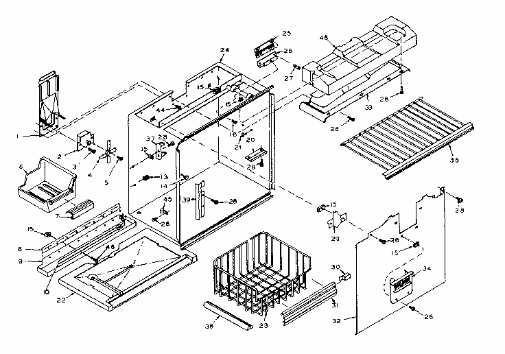 Freezer Section Parts Diagram and Parts List for 106W18GL5  Kenmore Refrigerator