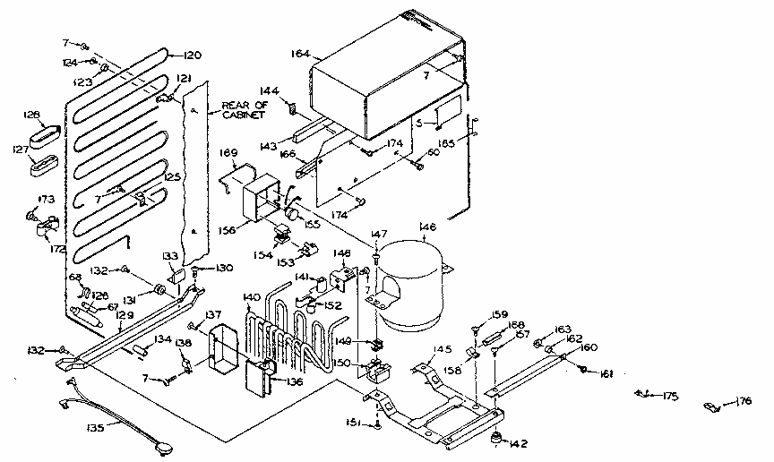 Unit Parts Diagram and Parts List for 106S12DL1  Kenmore Refrigerator