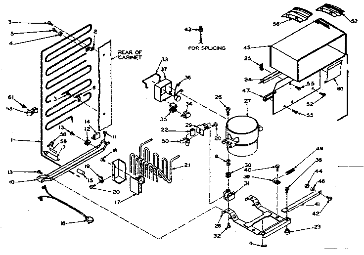 Refrigerator Unit Parts Diagram and Parts List for 106U14DS  Kenmore Refrigerator