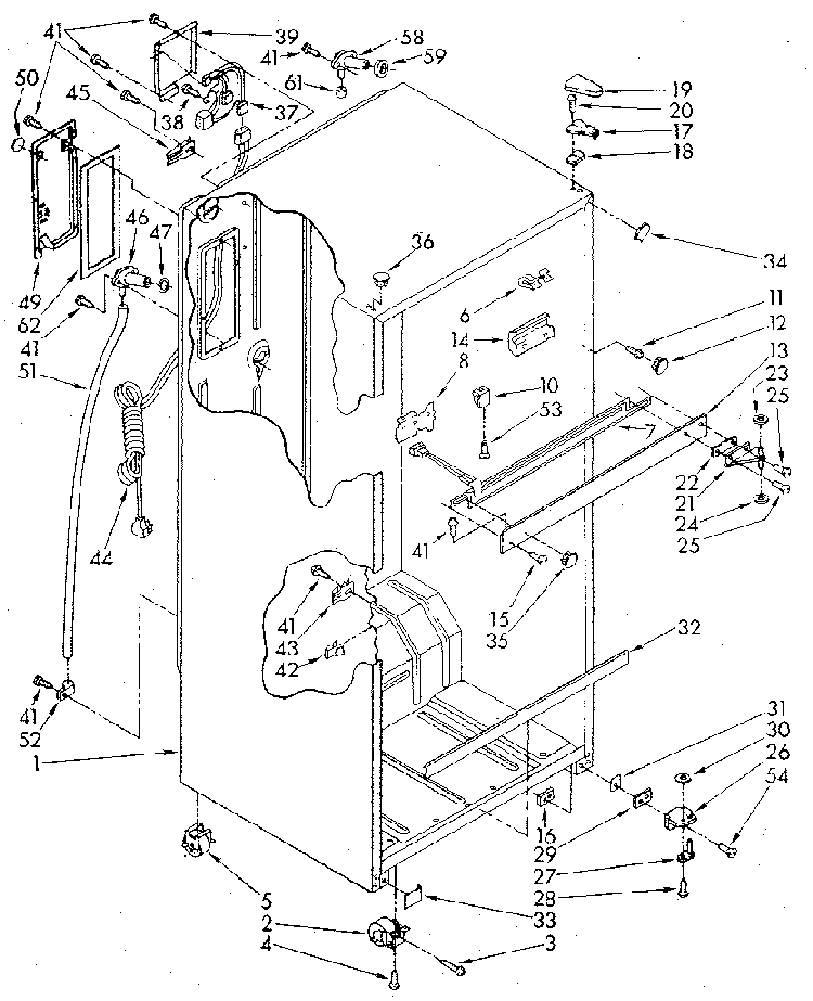 Cabinet Diagram and Parts List for ET18GKXSG07  Whirlpool Refrigerator