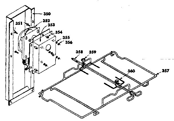 Optional Rottisserie Diagram and Parts List for 1553567292  Kenmore Range
