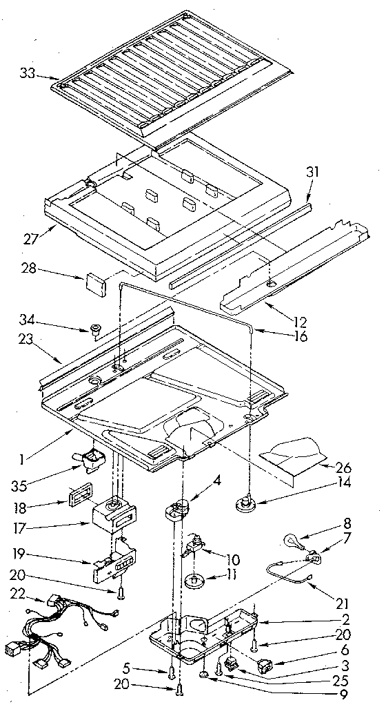 Compartment Separator Diagram and Parts List for ET18GKXSG0B  Whirlpool Refrigerator