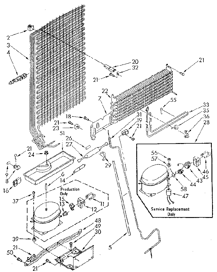 Unit Diagram and Parts List for ET18GKXSF04  Whirlpool Refrigerator