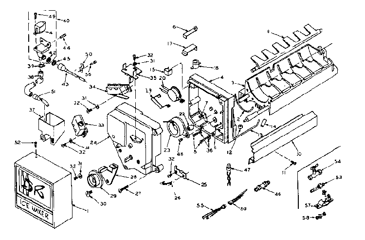 Ice Maker Parts Diagram and Parts List for 106W18G5  Kenmore Refrigerator