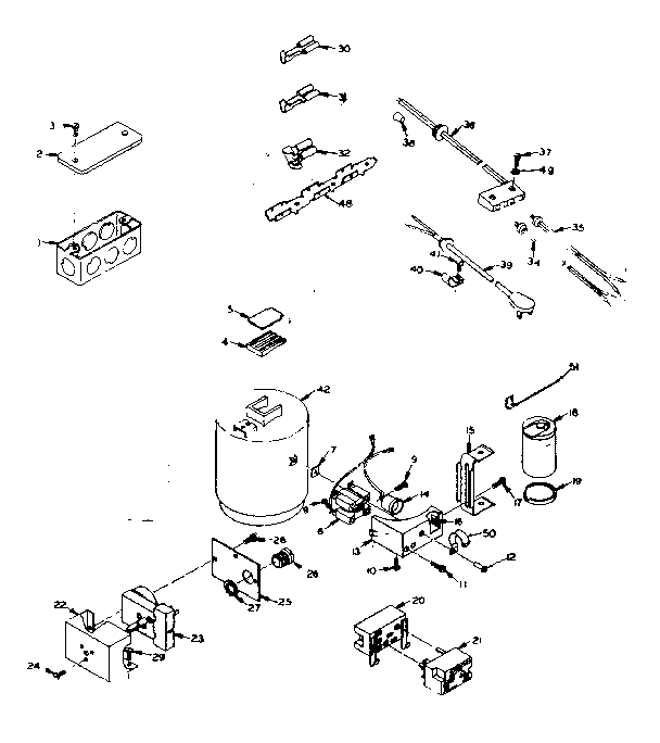 Refrigerator Electrical Parts Diagram and Parts List for 198M17EL-G  Kenmore Refrigerator