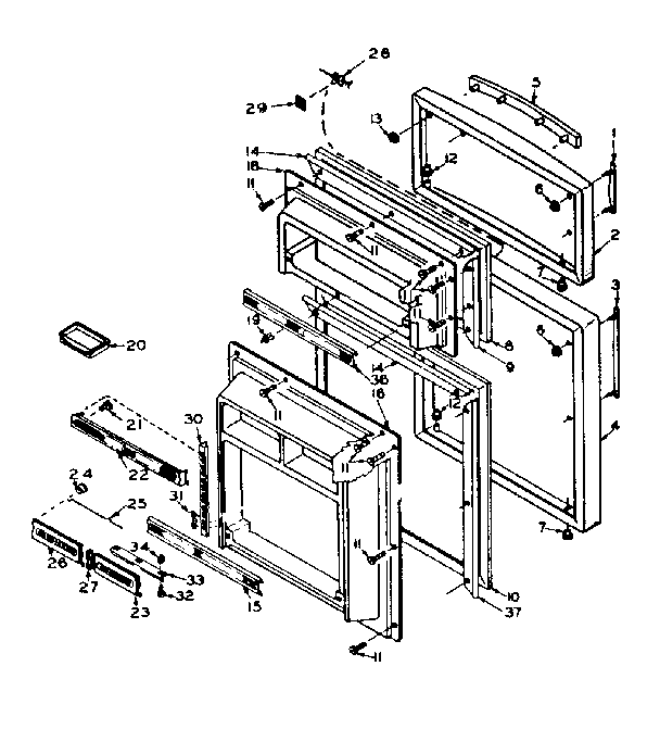 Refrigerator Door Parts Diagram and Parts List for 106U16EIM  Kenmore Refrigerator