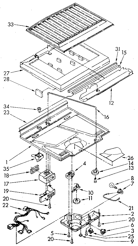 Compartment Separator Diagram and Parts List for ET18JKXSF05  Whirlpool Refrigerator