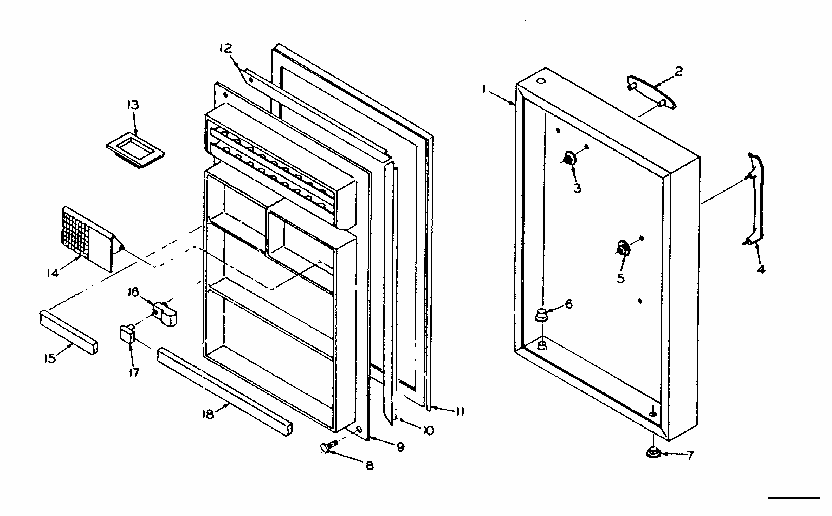 Door Parts Diagram and Parts List for 106T11AX  Kenmore Refrigerator