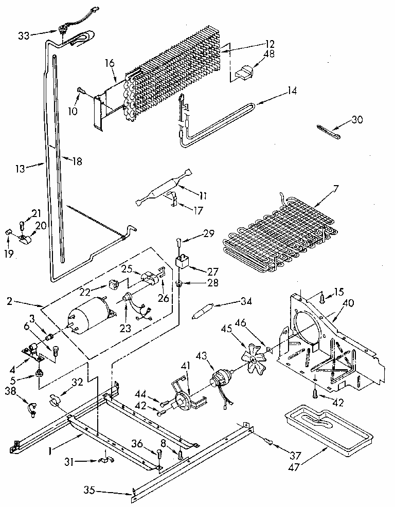 Unit Diagram and Parts List for 1069608610 SKR501W0 Kenmore Refrigerator