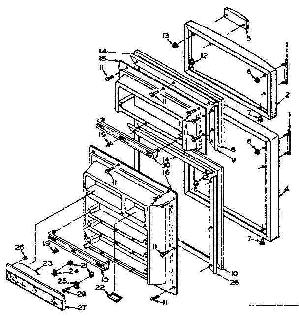 Door Parts Diagram and Parts List for 106U16ESL1  Kenmore Refrigerator