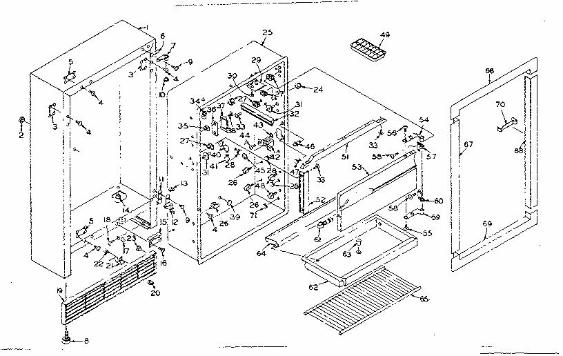 Cabinet Parts Diagram and Parts List for 106R12A-2  Kenmore Refrigerator