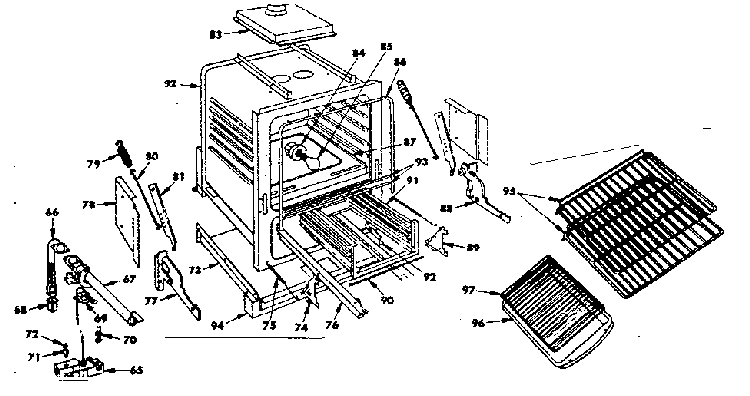 Oven And Broiler Parts Diagram and Parts List for 1553547060  Kenmore Range
