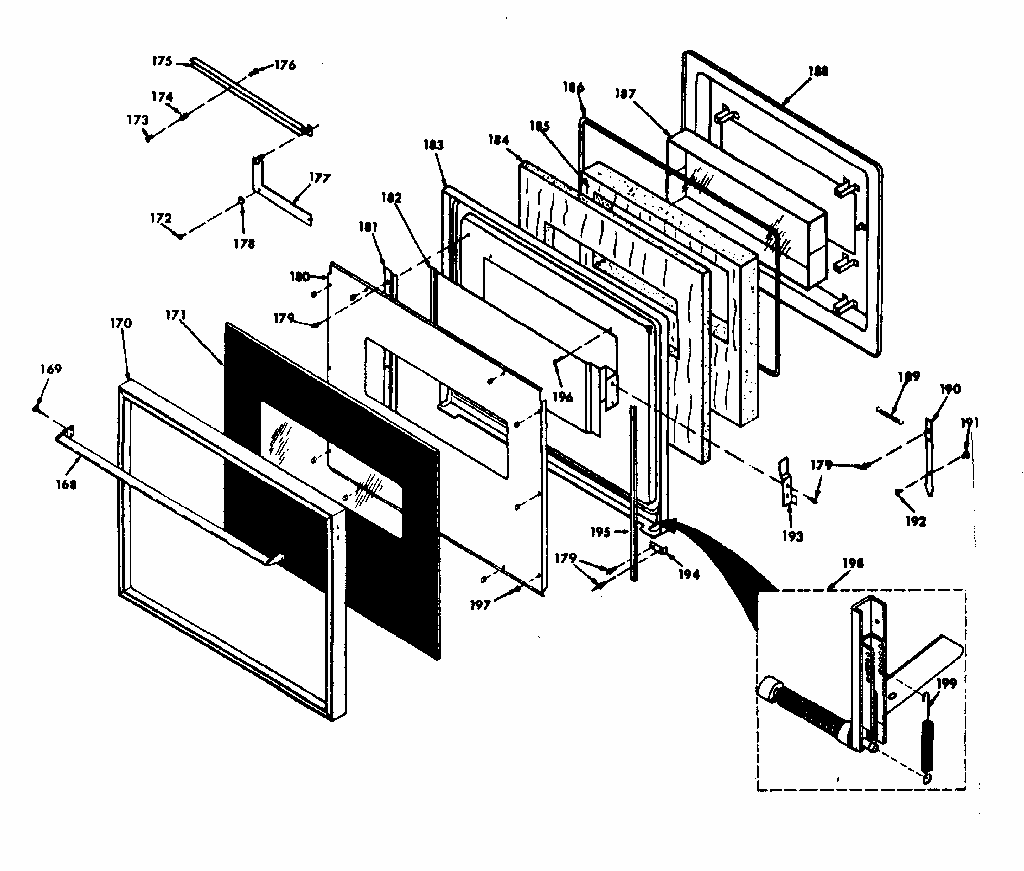 Black Glass Door Diagram and Parts List for 8504247311  Kenmore Range