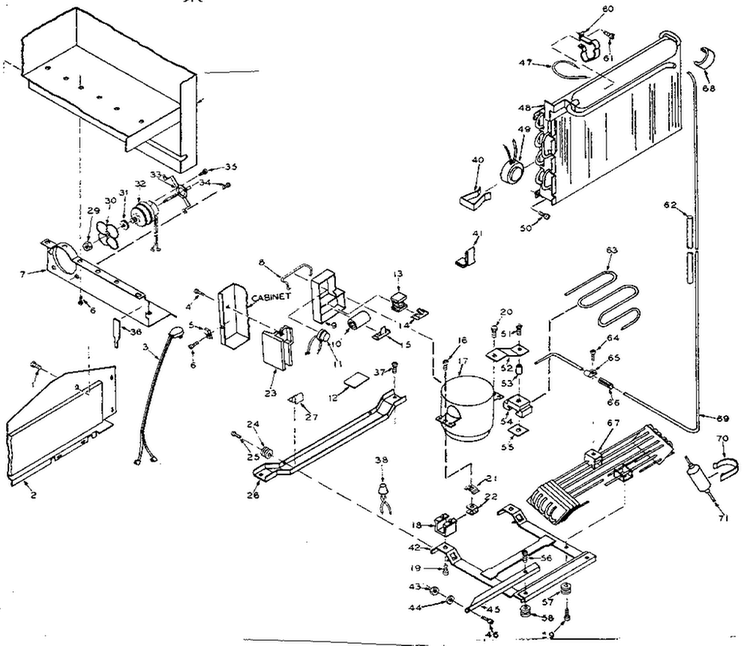 Unit Parts Diagram and Parts List for 106T13GIM  Kenmore Refrigerator