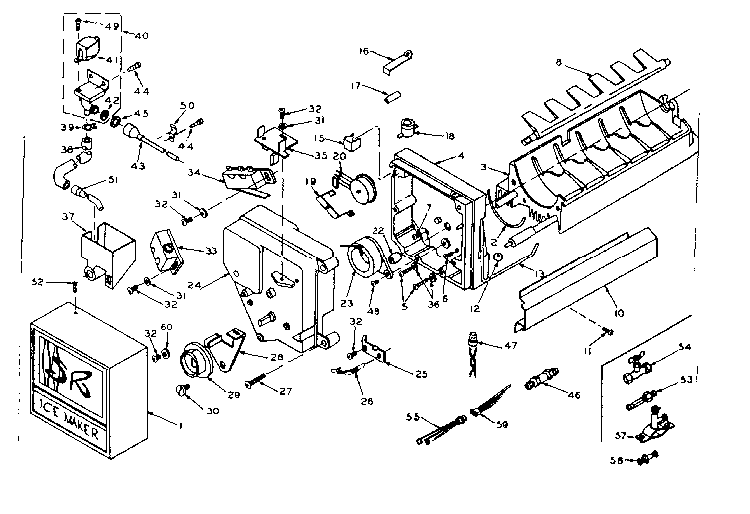 Icemaker Parts Diagram and Parts List for 106W18G1  Kenmore Refrigerator