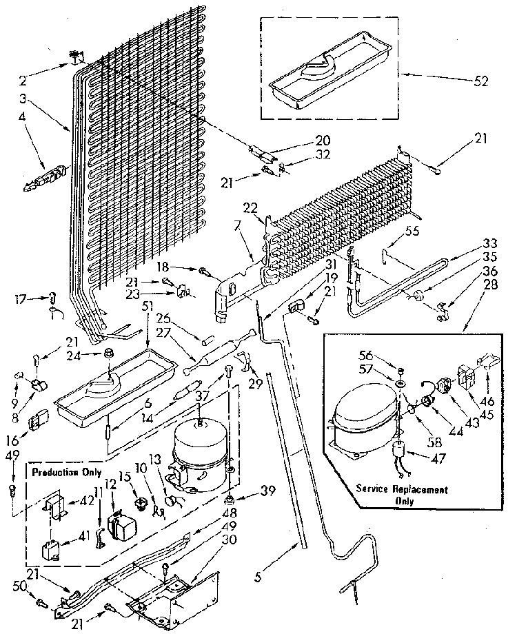 Unit Diagram and Parts List for ET18GKXSN05  Whirlpool Refrigerator