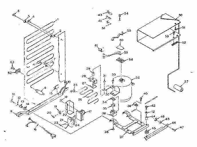 Unit Parts Diagram and Parts List for 106R12A-2  Kenmore Refrigerator