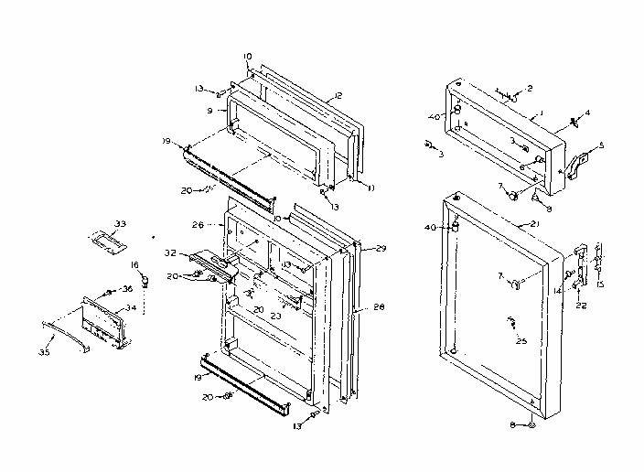 Door Parts Diagram and Parts List for 106R14EL1  Kenmore Refrigerator