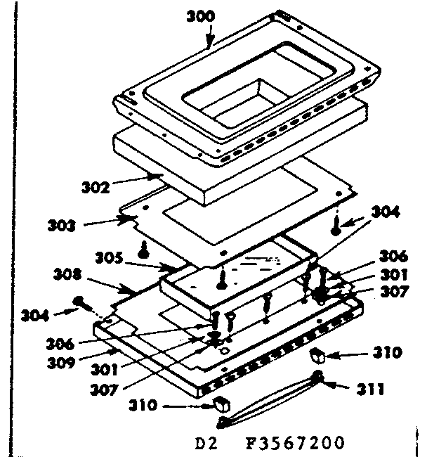 Oven Door Parts Diagram and Parts List for 1553567290  Kenmore Range