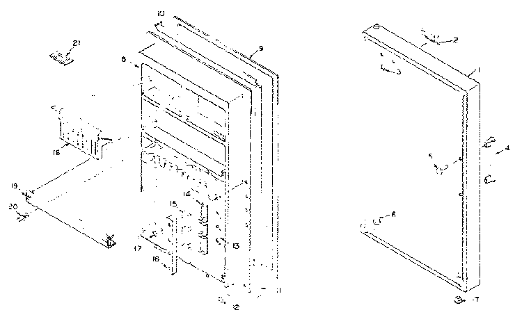 Refrigerator Door Parts Diagram and Parts List for 106N10AL  Kenmore Refrigerator