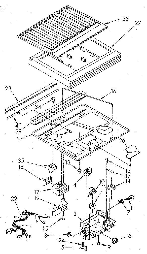 Compartment Separator Diagram and Parts List for ET20GKXSG01  Whirlpool Refrigerator