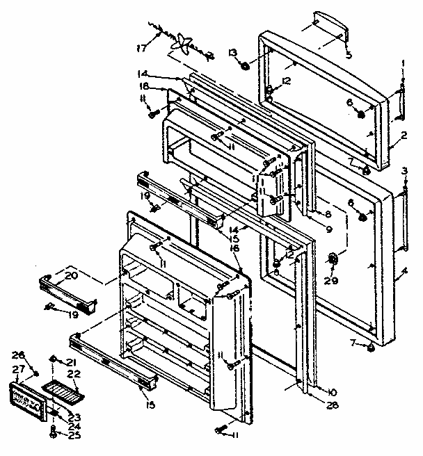Refrigerator Door Parts Diagram and Parts List for 106U14EIM  Kenmore Refrigerator