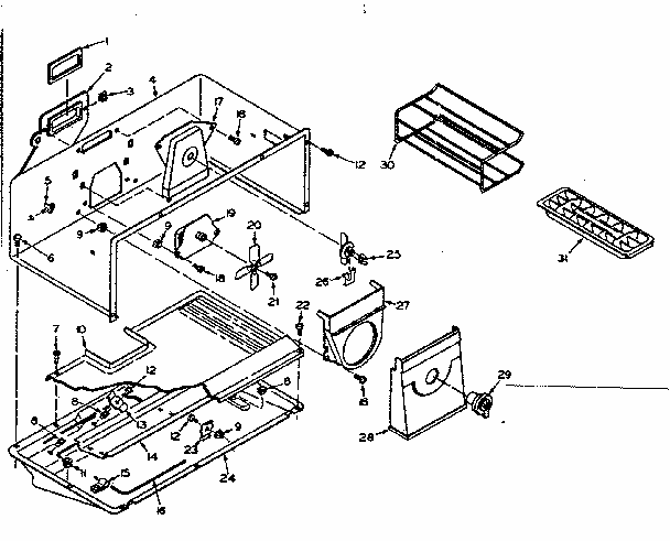 Freezer Parts Diagram and Parts List for 106T16EL  Kenmore Refrigerator