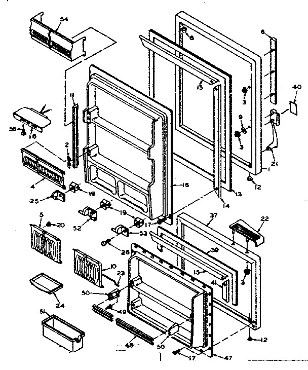 Door Parts Diagram and Parts List for 106W14GL  Kenmore Refrigerator