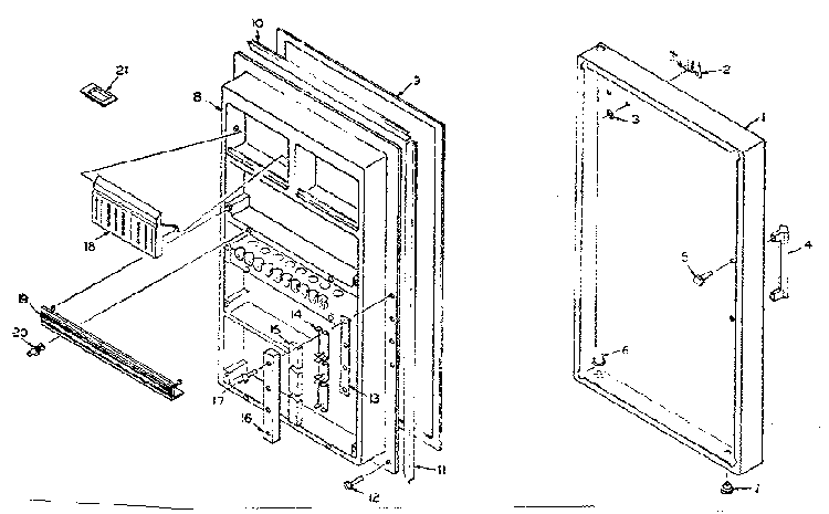 Door Parts Diagram and Parts List for 106N10B  Kenmore Refrigerator