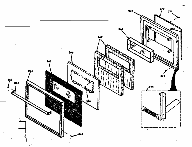 Door Diagram and Parts List for 8504277241  Kenmore Range