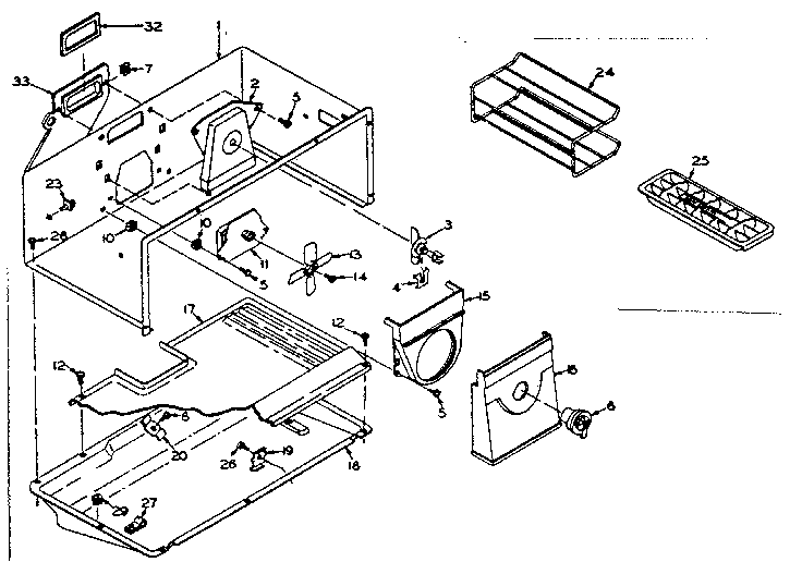 Freezer Parts Diagram and Parts List for 106W14DL2  Kenmore Refrigerator