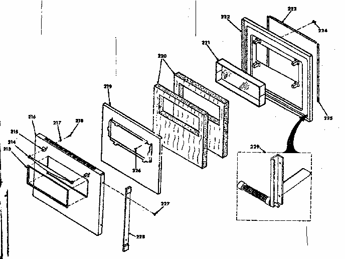 Lower Porcelain Door Diagram and Parts List for 8504277241  Kenmore Range
