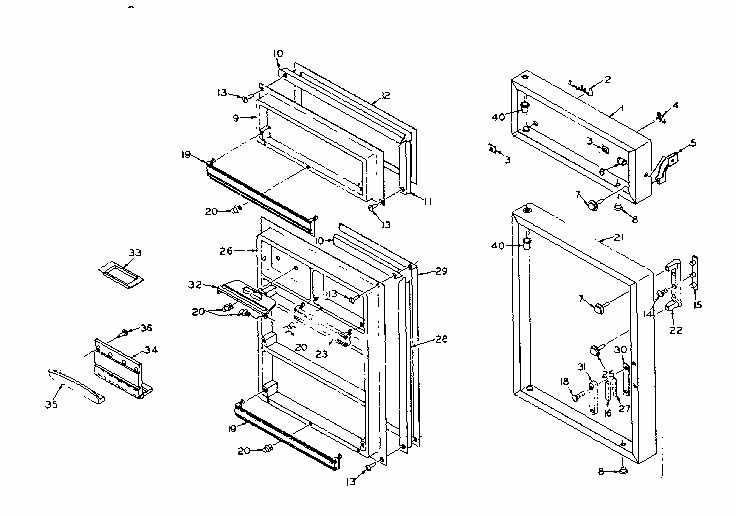 Door Parts Diagram and Parts List for 106R14E  Kenmore Refrigerator