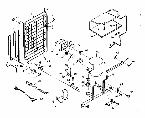 Unit Parts Diagram and Parts List for 106T11AX  Kenmore Refrigerator